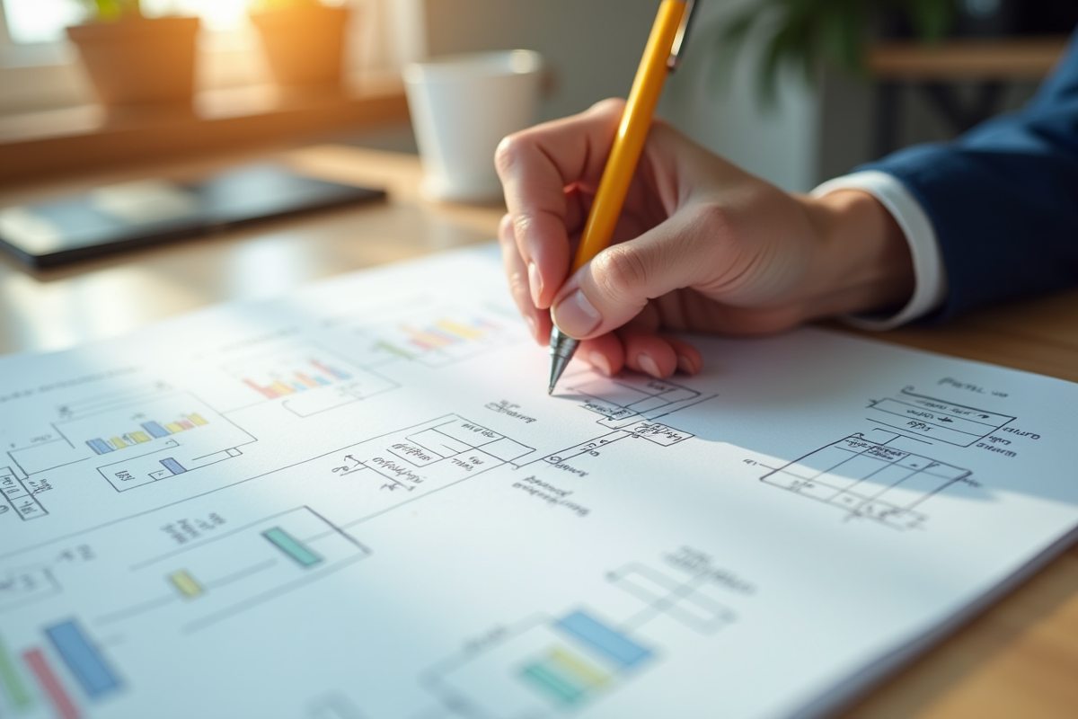 Main effaçant une erreur sur un plan de notes