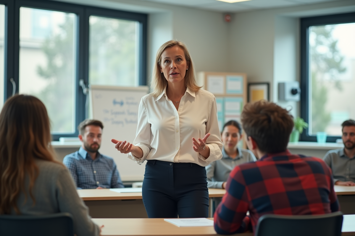 Femme en formation lors d