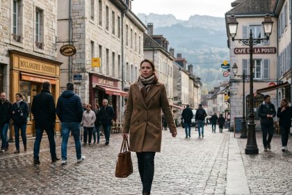 Femme professionnelle dans Pontarlier en automne
